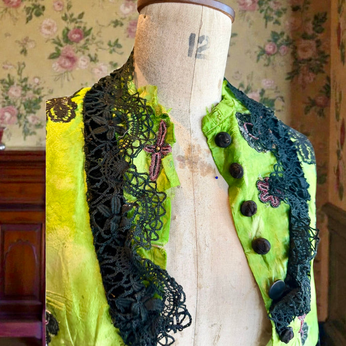 Strobe, embellished Victorian hand dyed beaded jacket
