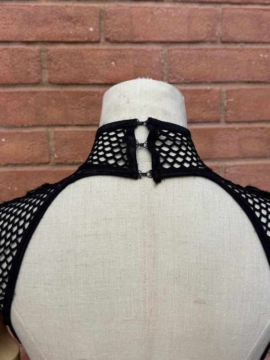 Astor, vintage fishnet and leather mermaid dress