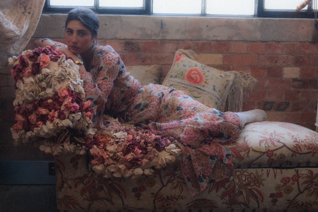 Quartz, 30s floral chiffon and lace dress and jacket