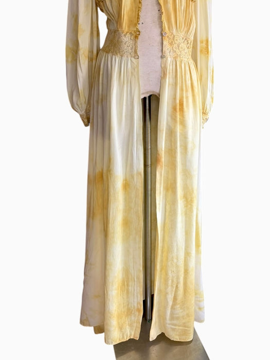 Barley, hand dyed 30s silk and lace robe