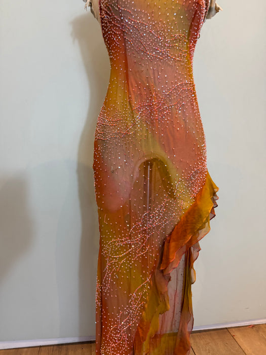 Madisson, 90s silk beaded asymmetric and dyed dress