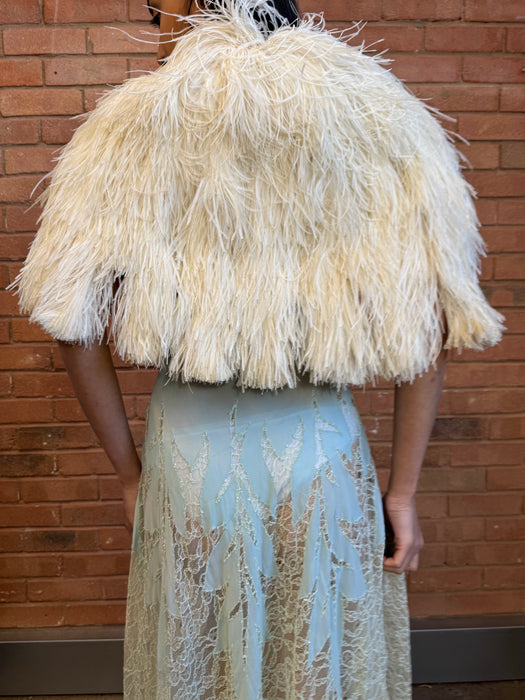 Marnie, 20s cream feather cape