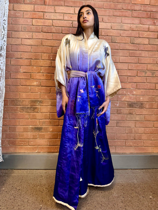 Delilah, 40s Japanese silk ombré embroidered kimono