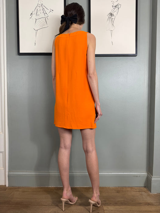 Oscar de la Renta, orange beaded dress