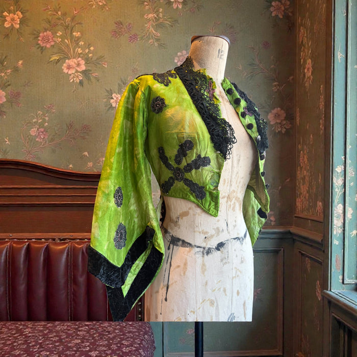 Strobe, embellished Victorian hand dyed beaded jacket