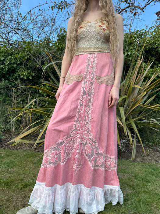 Brie, 30s pink and lace reworked dress