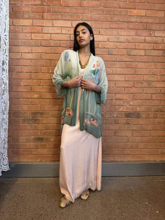 Wintour, 70s hand painted silk jacket