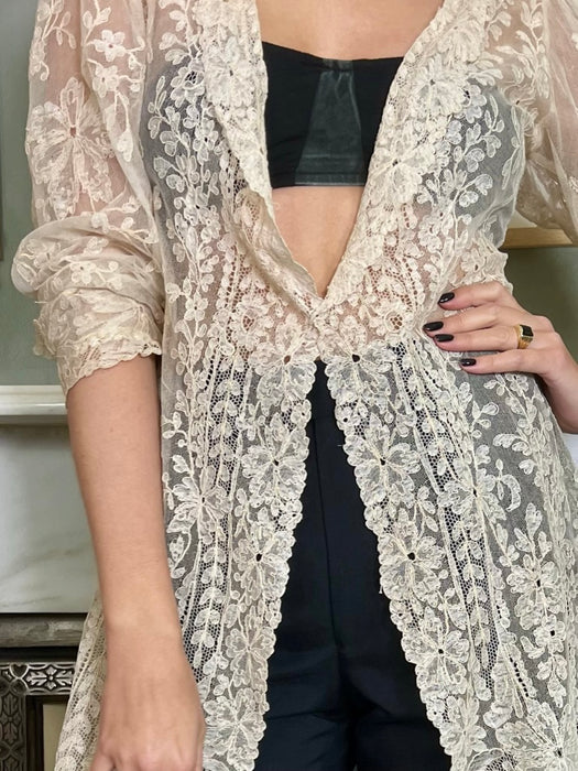 Elodie, cream Victorian lace jacket