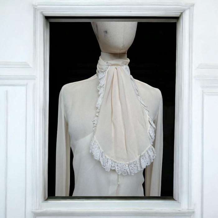 Christian Dior, by Galliano silk and lace runway poet blouse