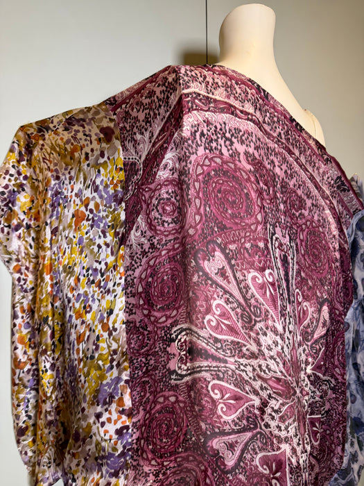 Mona, reworked reversible silk patchwork kaftan