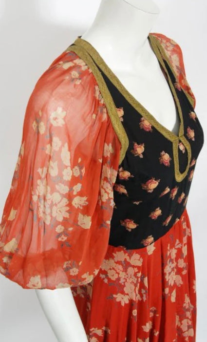Thea Porter, 1971 documented floral print dress