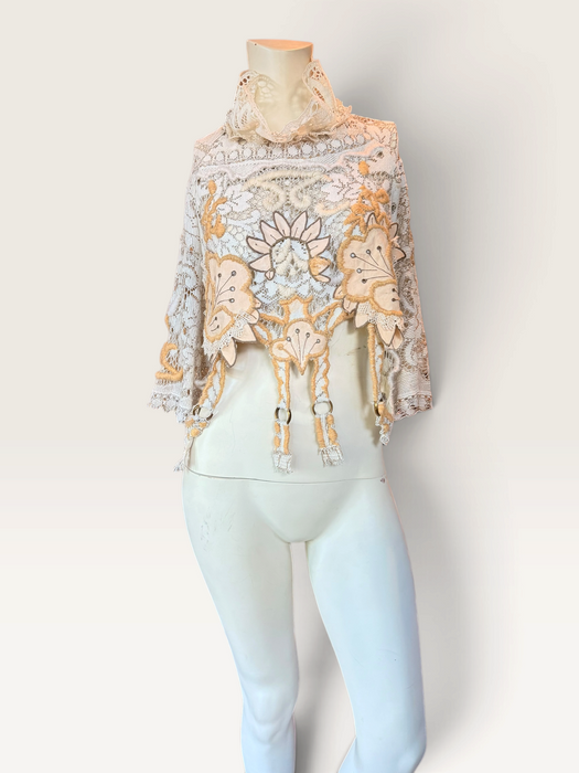 Delia, reworked mixed vintage lace top