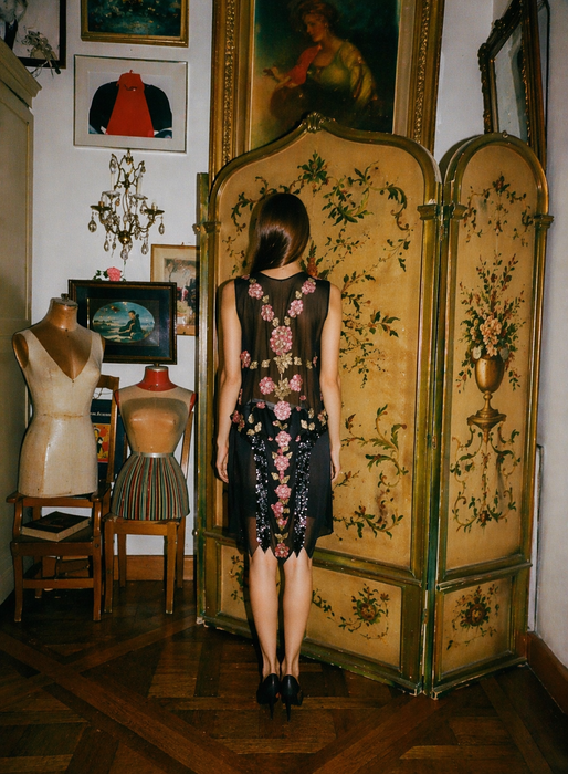 Greta, reworked 20s beaded short asymmetric dress