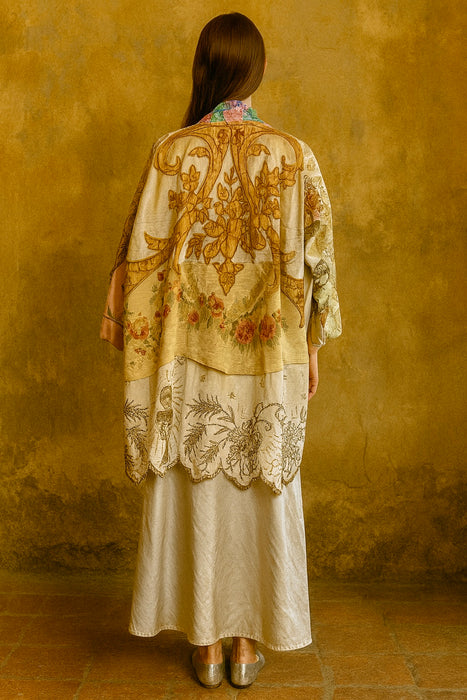 John Rocha, patchwork 80s silk kimono