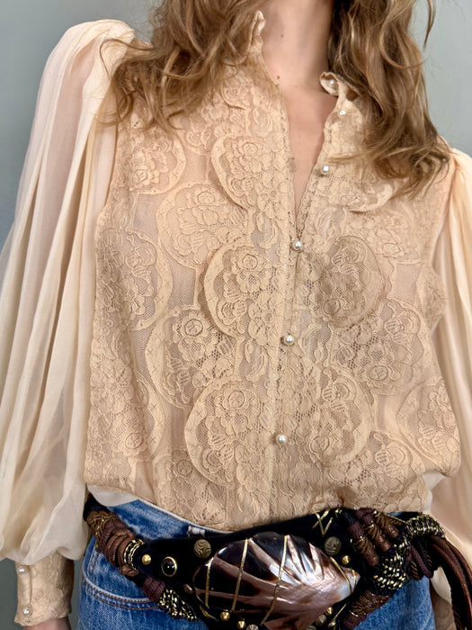 Charlie, 40s lac and chiffon shirt