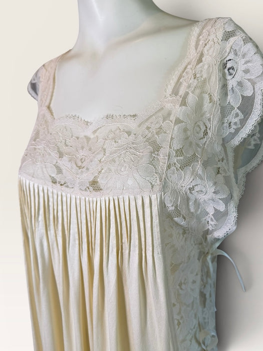 Beatrice, 1930s cream silk and lace side tie dress