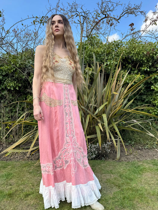 Brie, 30s pink and lace reworked dress