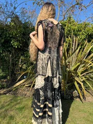 Hera, reworked monochrome 20s lace coat