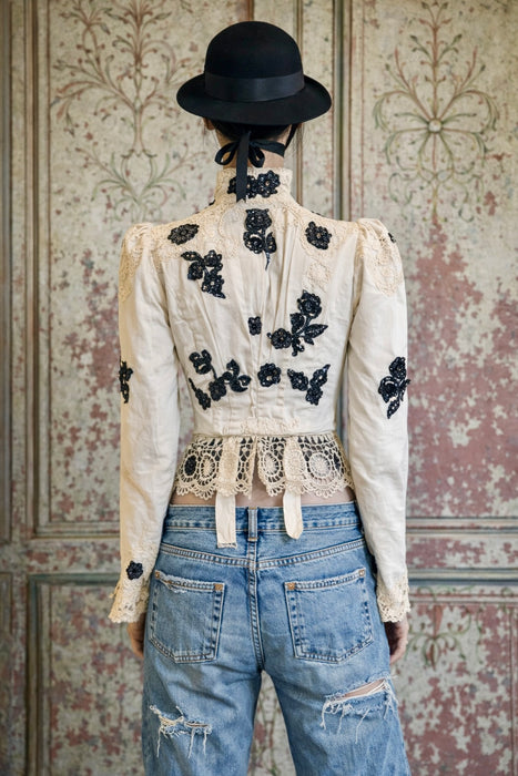 Lois, embellished Victorian silk jacket with 20s beading