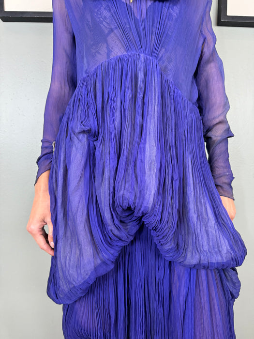 Jude, 30s chiffon purple pleated dress