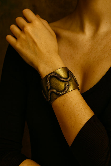 Shona, 70s brass double snake cuff