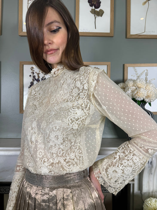 Arlo, reworked vintage lace blouse