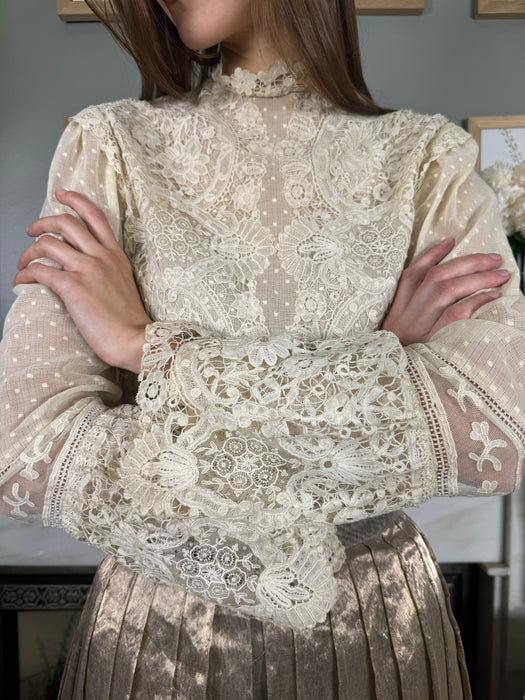 Arlo, reworked vintage lace blouse