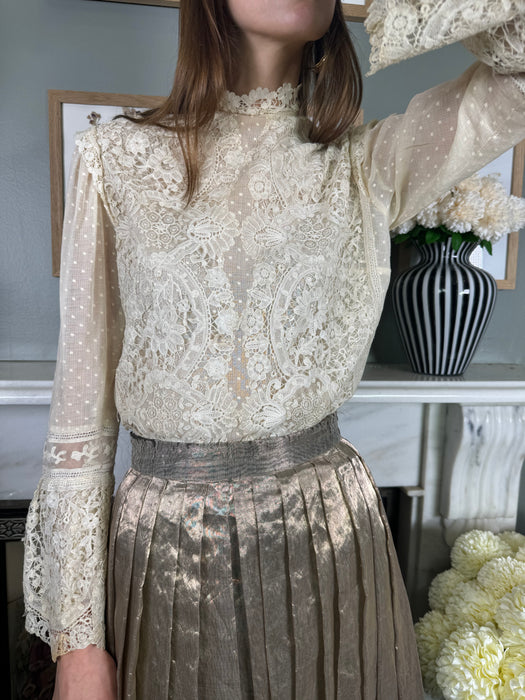 Arlo, reworked vintage lace blouse