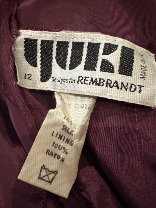 Yuki, for Rembrandt, 70s chiffon ombré antique pink dress