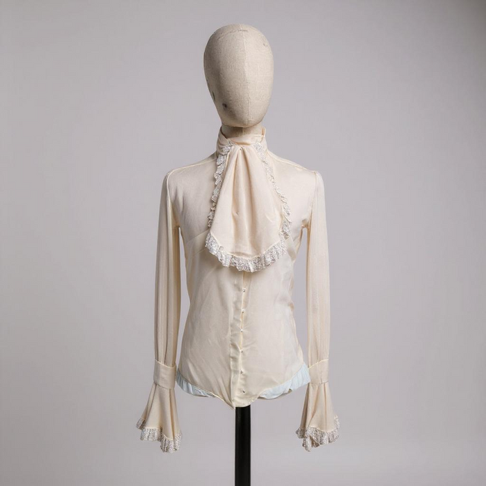Christian Dior, by Galliano silk and lace runway poet blouse