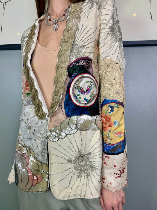 Lassi, vintage patchwork embroidered and beaded jacket