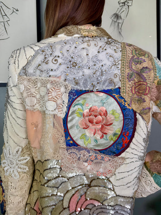 Lassi, vintage patchwork embroidered and beaded jacket