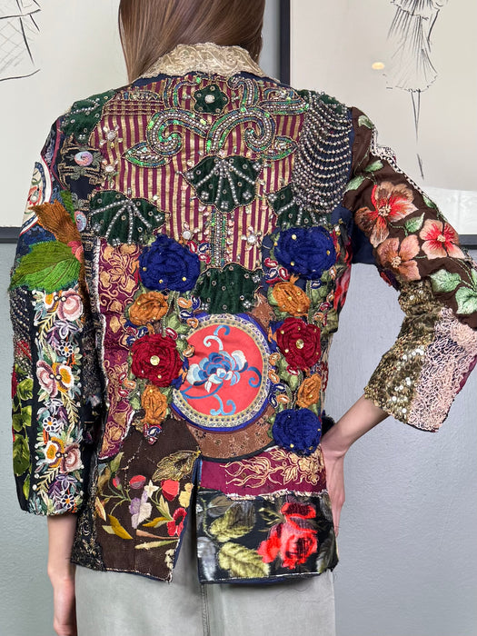 Kadi, vintage patchwork beaded and embroidered jacket