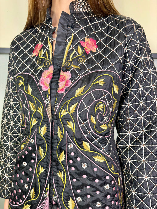 Geraldine, art deco embroidered silk jacket