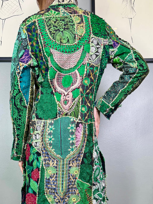 Bablu, patchwork antique embroidered Indian coat