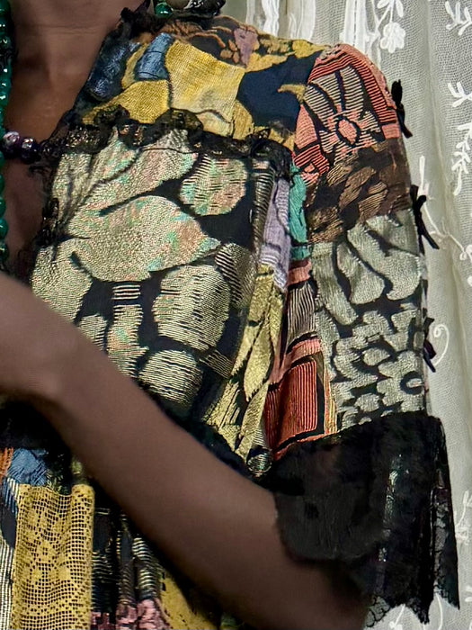 Catherine Buckley, 70s patchwork dress