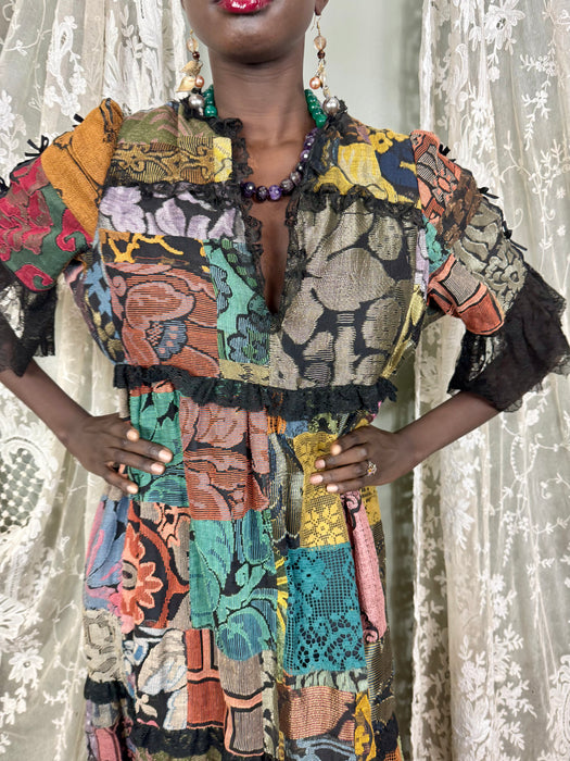 Catherine Buckley, 70s patchwork dress