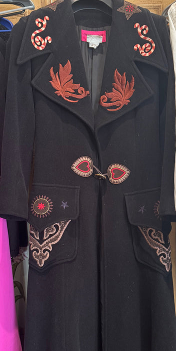 Christian Lacroix, 1999 black wool embroidered coat