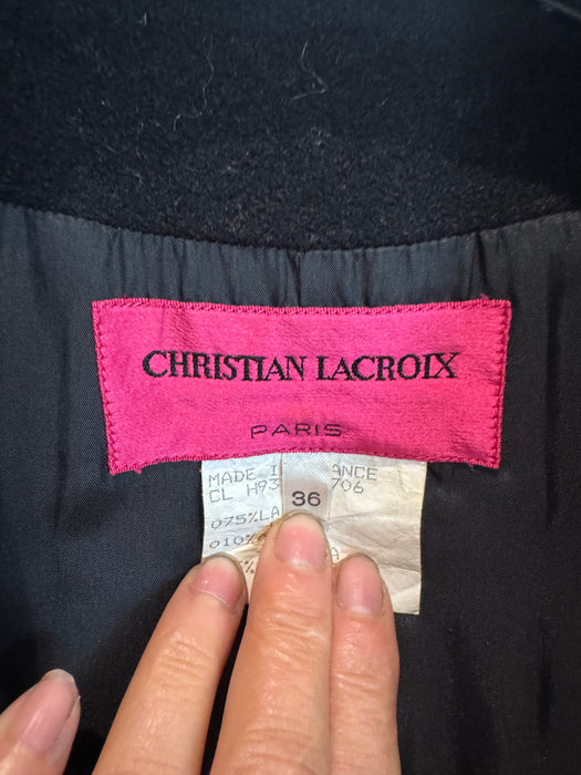 Christian Lacroix, 1999 black wool embroidered coat