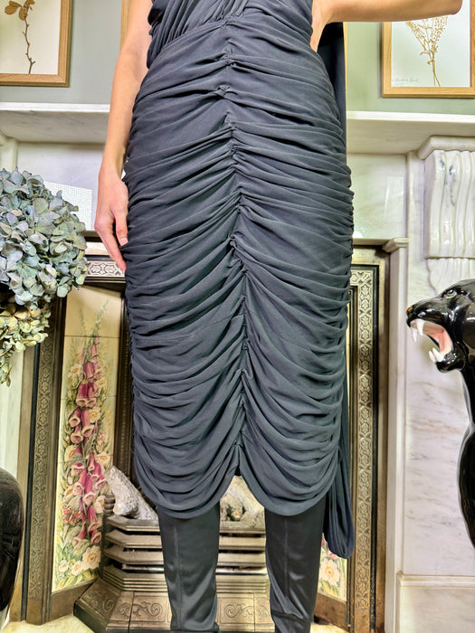 Kali, 40s black draped dress