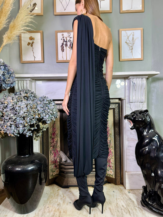 Kali, 40s black draped dress