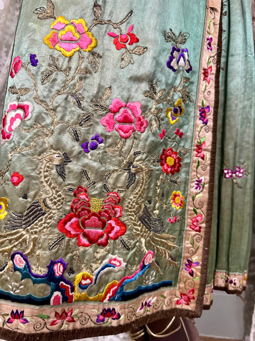 Nora. 30s Chinese embroidered and lamé wrap dress