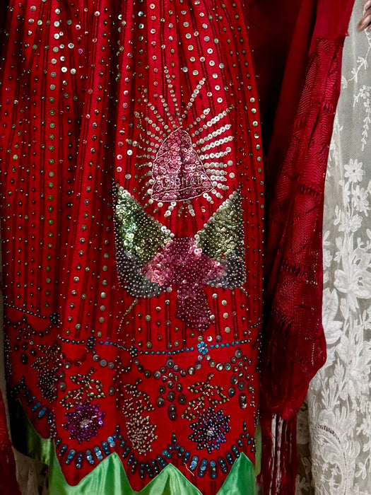 Felicity, 40s Mexican beaded top, skirt and shawl