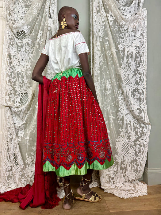 Felicity, 40s Mexican beaded top, skirt and shawl