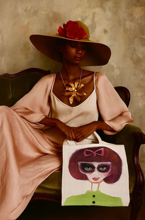 Christian Dior, 70s red poppy, yellow straw sun hat
