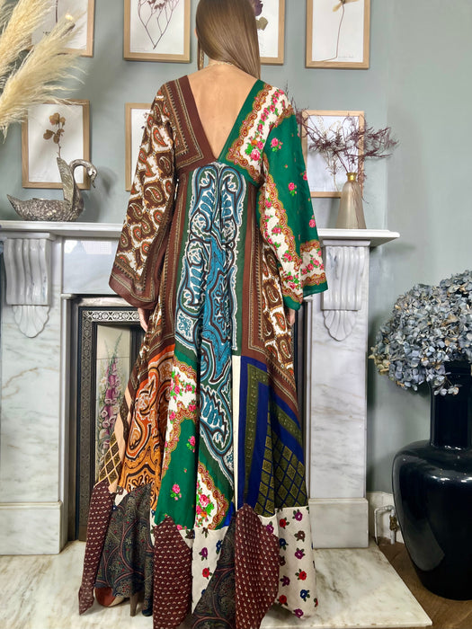 LaVetta, patchwork wool scarf asymmetric dress