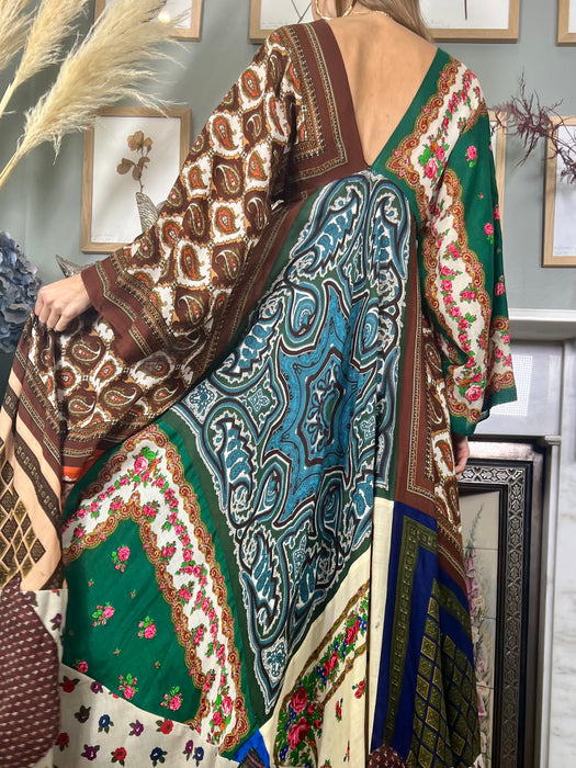 LaVetta, patchwork wool scarf asymmetric dress