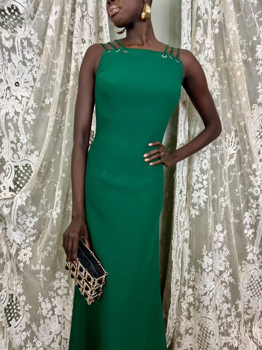 Jade, 80s green fitted gown