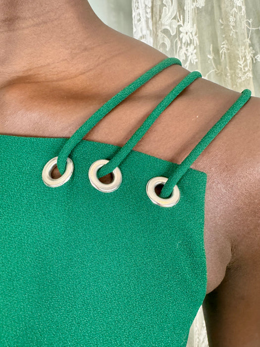 Jade, 80s green fitted gown