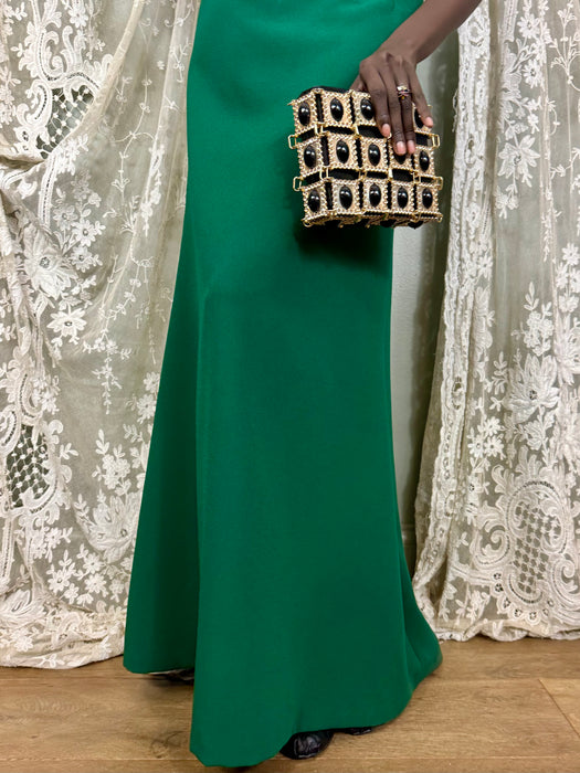 Jade, 80s green fitted gown